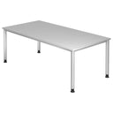 Bureau gris HILO 2E S avec plateau rectangulaire et quatre pieds ronds de hjh OFFICE PRO