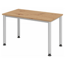 Bureau réglable en hauteur HILO 612 S en chêne rustique et argent avec quatre pieds ronds de hjh OFFICE PRO