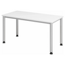Bureau blanc HILO 614 S avec pieds argentés et plateau blanc de hjh OFFICE PRO