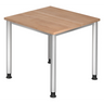 Bureau réglable en hauteur HILO 8 S avec plateau effet noyer et pieds argentés de hjh OFFICE PRO