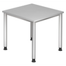 Bureau gris HILO 8 S avec plateau carré et quatre pieds ronds de hjh OFFICE PRO