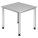Bureau gris HILO 8 S avec plateau carré et quatre pieds ronds de hjh OFFICE PRO