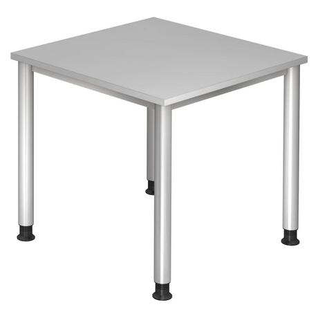 Bureau gris HILO 8 S avec plateau carré et quatre pieds ronds de hjh OFFICE PRO
