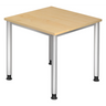 Bureau réglable en hauteur HILO 8 S avec plateau en érable clair et pieds argentés de hjh OFFICE PRO