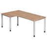 Bureau en L HILO 82 S aspect noyer avec pieds argentés de hjh OFFICE PRO