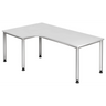 Bureau en L HILO 82 S en blanc avec pieds argentés de hjh OFFICE PRO