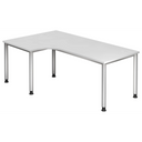 Bureau en L HILO 82 S en blanc avec pieds argentés de hjh OFFICE PRO