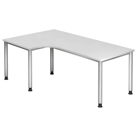 Bureau en L HILO 82 S en blanc avec pieds argentés de hjh OFFICE PRO