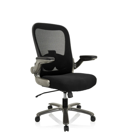 Siège pivotant XXL INSTRUCTOR T I en noir avec dossier en maille et assise en tissu de hjh OFFICE