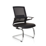 Chaises cantilever INVENTOR V PRO noires avec dossier en maille, accoudoirs et piétement luge chromé de hjh OFFICE