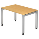 Bureau réglable en hauteur JAVA 12 S aspect hêtre avec structure argentée de hjh OFFICE PRO