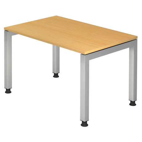 Bureau réglable en hauteur JAVA 12 S aspect hêtre avec structure argentée de hjh OFFICE PRO