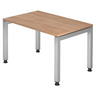 Bureau réglable en hauteur JAVA 12 S avec plateau effet noyer et piètement argenté de hjh OFFICE PRO