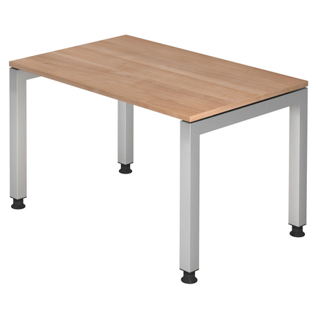 Bureau réglable en hauteur JAVA 12 S avec plateau effet noyer et piètement argenté de hjh OFFICE PRO