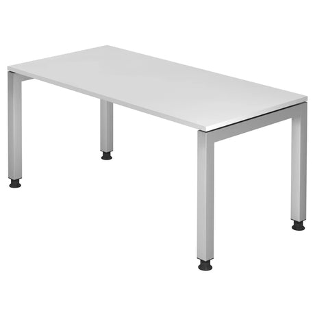 Bureau réglable en hauteur JAVA 16 S en blanc avec plateau rectangulaire de hjh OFFICE PRO