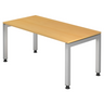 Bureau réglable en hauteur JAVA 16 S en hêtre avec structure argentée de hjh OFFICE PRO