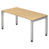 Bureau réglable en hauteur JAVA 16 S aspect érable avec pieds argentés de hjh OFFICE PRO