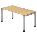 Bureau réglable en hauteur JAVA 16 S aspect érable avec pieds argentés de hjh OFFICE PRO
