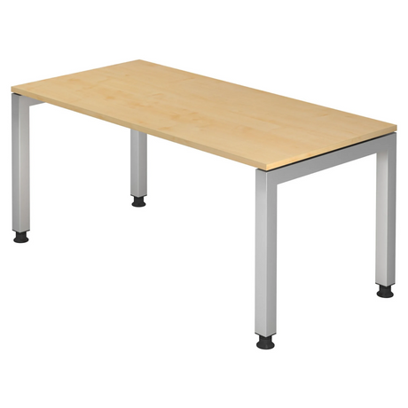 Bureau réglable en hauteur JAVA 16 S aspect érable avec pieds argentés de hjh OFFICE PRO