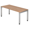 Bureau réglable en hauteur JAVA 19 S aspect noyer avec cadre argenté de hjh OFFICE PRO