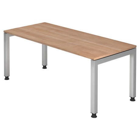 Bureau réglable en hauteur JAVA 19 S aspect noyer avec cadre argenté de hjh OFFICE PRO