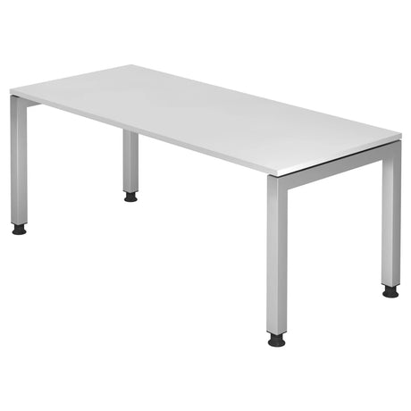 Bureau blanc JAVA 19 S avec plateau rectangulaire et quatre pieds de hjh OFFICE PRO