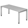 Bureau gris JAVA 19 S avec un plateau rectangulaire et quatre pieds de hjh OFFICE PRO