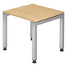 Bureau réglable en hauteur JAVA 8 S avec plateau en bois d'érable et pieds argentés de hjh OFFICE PRO