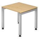 Bureau réglable en hauteur JAVA 8 S avec plateau en bois d'érable et pieds argentés de hjh OFFICE PRO