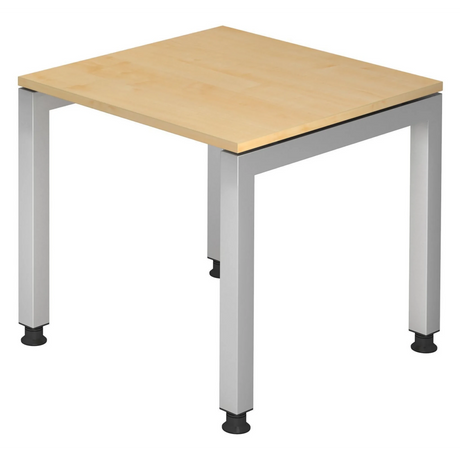 Bureau réglable en hauteur JAVA 8 S avec plateau en bois d'érable et pieds argentés de hjh OFFICE PRO