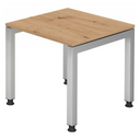 Bureau réglable en hauteur JAVA 8 S avec plateau en chêne rustique et piètement argenté de hjh OFFICE PRO