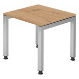 Bureau réglable en hauteur JAVA 8 S avec plateau en chêne rustique et piètement argenté de hjh OFFICE PRO