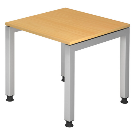 Bureau réglable en hauteur JAVA 8 S avec plateau couleur hêtre et pieds argentés de hjh OFFICE PRO