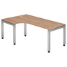 Bureau en L JAVA 82 S aspect noyer avec structure argentée de hjh OFFICE PRO