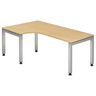 Bureau en L JAVA 82 S aspect érable avec pieds en métal argenté de hjh OFFICE PRO