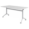 Table de conférence grise KALA 16 sous forme de table pliante mobile avec piètement argenté de hjh OFFICE PRO