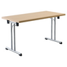 Système de tables conférence KALOS 14 en hêtre avec piètement chromé en T de hjh OFFICE PRO