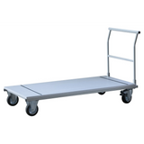 Chariot de transport argenté KALOS W16 avec une surface de chargement plate et une poignée de poussée de hjh OFFICE PRO