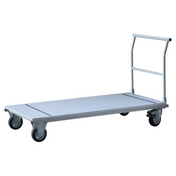 Chariot de transport argenté KALOS W16 avec une surface de chargement plate et une poignée de poussée de hjh OFFICE PRO