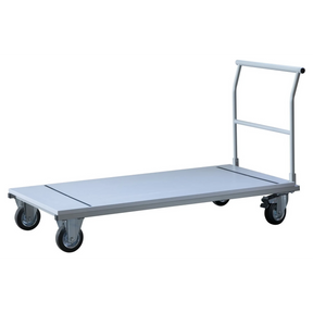 Chariot de transport argenté KALOS W16 avec une surface de chargement plate et une poignée de poussée de hjh OFFICE PRO