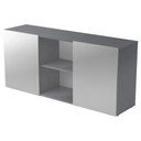 Buffet KAPA 1780 en graphite et argent avec portes coulissantes et niche ouverte de hjh OFFICE PRO