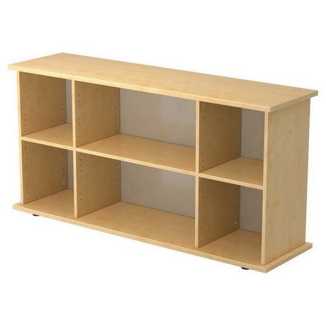 Buffet ouvert KAPA SB en bois d'érable clair avec trois étagères de hjh OFFICE PRO