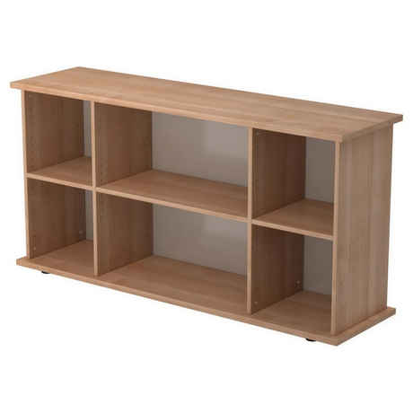 Buffet ouvert KAPA SB aspect noyer avec six niches de rangement de hjh OFFICE PRO
