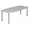 Table de conférence grise KARAT 22 C avec pieds en chrome brillant de hjh OFFICE PRO