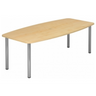 Table de conférence KARAT 22 C effet érable avec quatre pieds en chrome argenté de hjh OFFICE PRO