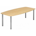 Table de conférence KARAT 22 C effet érable avec quatre pieds en chrome argenté de hjh OFFICE PRO