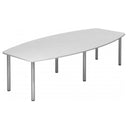 Table de conférence ovale KARAT 28 C avec plateau blanc et pieds chromés de hjh OFFICE PRO