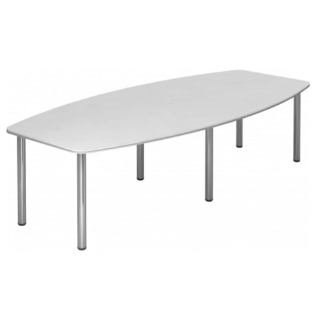 Table de conférence ovale KARAT 28 C avec plateau blanc et pieds chromés de hjh OFFICE PRO