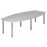Table de conférence ovale KARAT 28 C avec plateau gris et pieds chromés de hjh OFFICE PRO