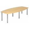 Table de conférence KARAT 28 C aspect érable avec six pieds chromés argentés de hjh OFFICE PRO